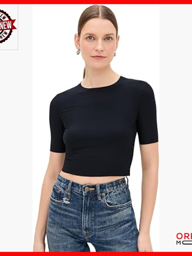 Cropped Short Sleeve T-Shirt Butter Fabric Workout Casual Wear